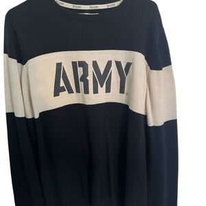 Bruzer 100% Cotton Black & Beige Men's Crewneck Sweater Size Large